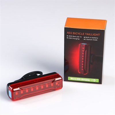 Фонарь велосипедный аккумуляторный, 4 режима,  время автономной работы 10 ч, 4.5х9 см - фото 2033227