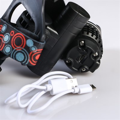 Фонарь велосипедный аккумуляторный, с креплением, 7 Вт, 3 режима, 8.9х9.9х8 см - фото 2033241