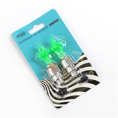 Светящийся колпачок на ниппель, универсальный, набор 2 шт, микс - фото 2033395