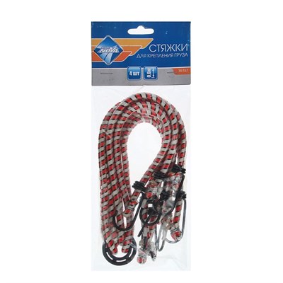 Резинка для крепления багажа Nova Bright с крюками, 0,6 м, 4 шт - фото 2033404