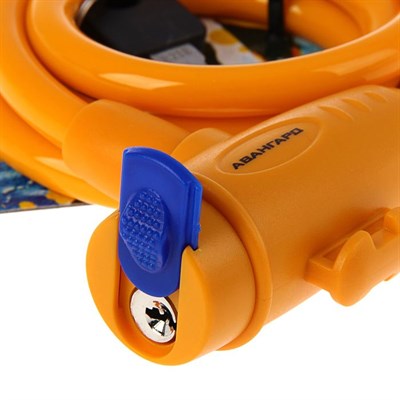 Замок навесной "АВАНГАРД" ВС-Т10 Техно Оранж, с тросом, 1000 мм - фото 2033434