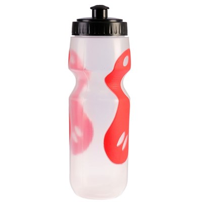 Бутылка для воды 700 мл, велосипедная, пластик PP, вставки «Волны» красные,6.5х22 см - фото 2033552