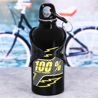 Бутылка для воды «100%», с велосипедным держателем, 400 мл - фото 2033631