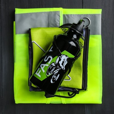Набор велосипедиста «Fast»: бутылка с держателем 500 мл, светоотражающий жилет, рюкзак - фото 2033745