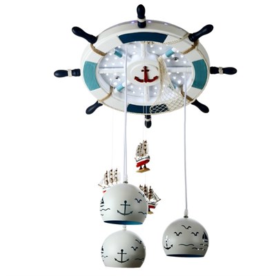 Люстра "Штурвал" 3x40Вт E27 60х60х90 см. - фото 2033857