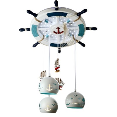 Люстра "Штурвал" 3x40Вт E27 60х60х90 см. - фото 2033859