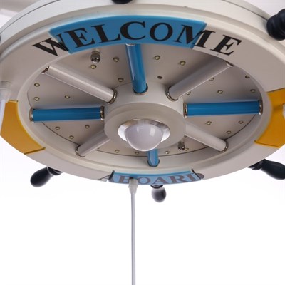 Люстра "Штурвал" 3x40Вт E27 голубой 70х25х50 см. - фото 2033866