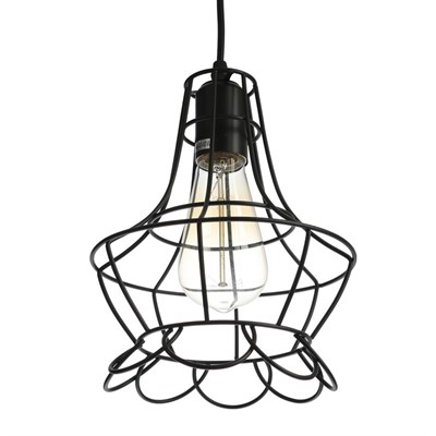 Подвес "Цветок" 1х60Вт Е27 черный 7,8х7,8х22см - фото 2034342