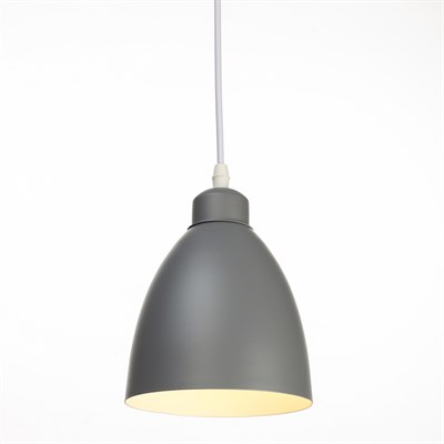 Светильник подвесной "Овал" 1x40Вт E27 серый 14х14х18-98 см - фото 2034366