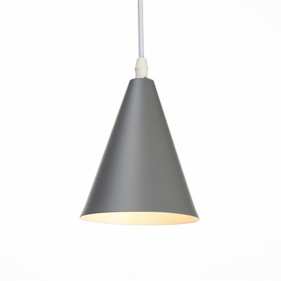 Светильник подвесной "Конус" 1x40Вт E27 серый 12х12х16-96 см - фото 2034373