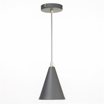 Светильник подвесной "Конус" 1x40Вт E27 серый 12х12х16-96 см - фото 2034374