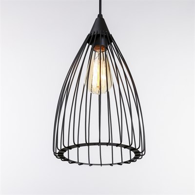 Светильник "Конус" 1x60Вт E27 черный 20х20х100 см. - фото 2034508