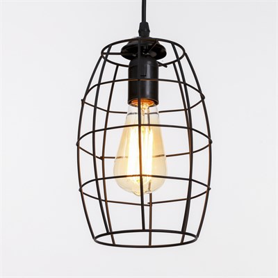 Светильник "Овал" 1х60Вт Е27 черный 15х15х83 см. - фото 2034537