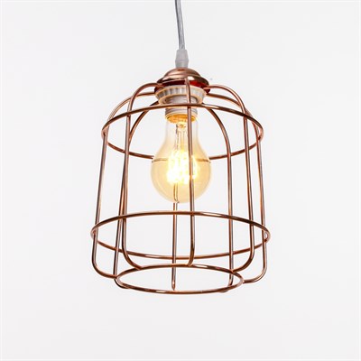 Светильник "Алвин" 1х60Вт Е27 розовое золото 17х17х82 см. - фото 2034543