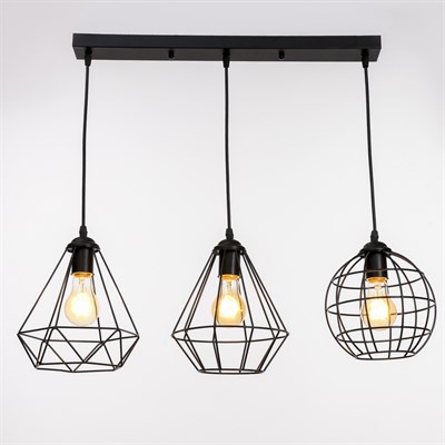 Светильник "Трио" 3х60Вт Е27 черный 55х55х80 см. - фото 2034552