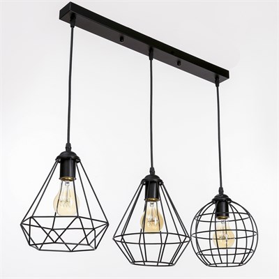 Светильник "Трио" 3х60Вт Е27 черный 55х55х80 см. - фото 2034553