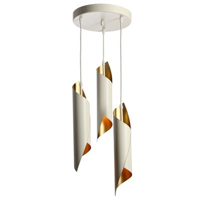 Люстра 1071005404231 3хE27 60W золото/белый 31х31х100см - фото 2034622