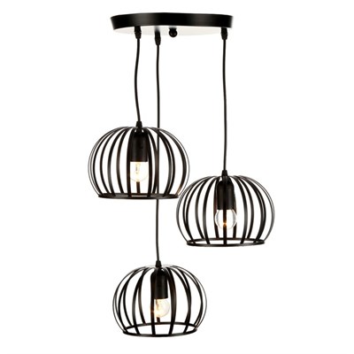 Подвес 3281/3 3х40Вт E27 черный 20х20х65хсм - фото 2034647