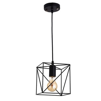 Светильник "Квадрат" 1xE27 40Вт черный 16х16х100 см. - фото 2034838