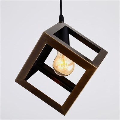Светильник подвесной "Квадрат" 1x40Вт E27 медь 16х16х116 см - фото 2034840