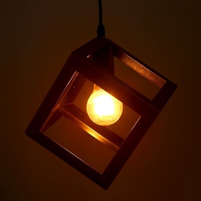 Светильник подвесной "Квадрат" 1x40Вт E27 медь 16х16х116 см - фото 2034841