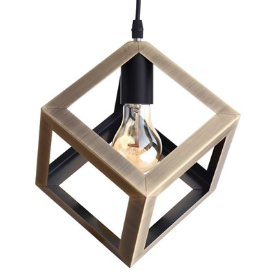 Светильник подвесной "Квадрат" 1x40Вт E27 медь 16х16х116 см - фото 2034842