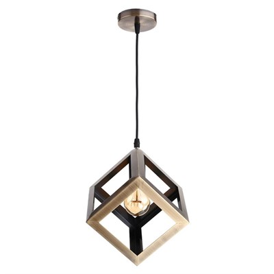 Светильник подвесной "Квадрат" 1x40Вт E27 медь 16х16х116 см - фото 2034843