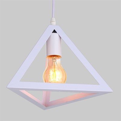Светильник подвесной "Треугольник" 1x40Вт E27 белый 16х16х116 см - фото 2034876 Светильник подвесной "Треугольник" 1x40Вт E27 белый 16х16х116 см - фото 2034876