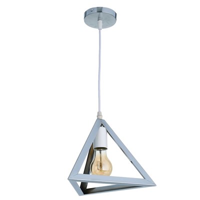 Светильник подвесной "Треугольник" 1x40Вт E27 хром 16х16х116 см - фото 2034882