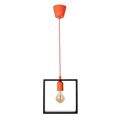 Светильник "Квадрат" 1*40Вт Е27 черный-оранжевый 22х6х22-122 см - фото 2034956