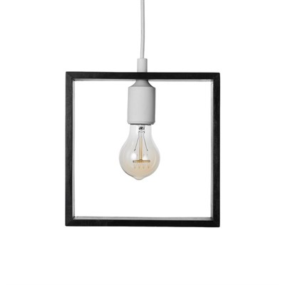 Светильник "Квадрат" 1*40Вт  Е27 черный-белый 22х6х22-122 см - фото 2034961