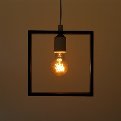 Светильник "Квадрат" 1*40Вт  Е27 черный-белый 22х6х22-122 см - фото 2034962