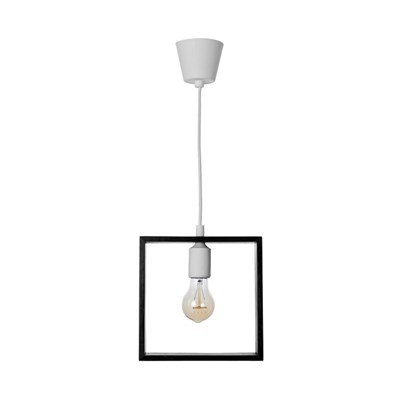 Светильник "Квадрат" 1*40Вт  Е27 черный-белый 22х6х22-122 см - фото 2034963