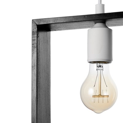 Светильник "Квадрат" 1*40Вт  Е27 черный-белый 22х6х22-122 см - фото 2034965