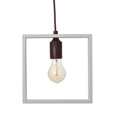 Светильник "Квадрат" 1*40Вт Е27 белый-коричневый 22х6х22-122 см - фото 2034996
