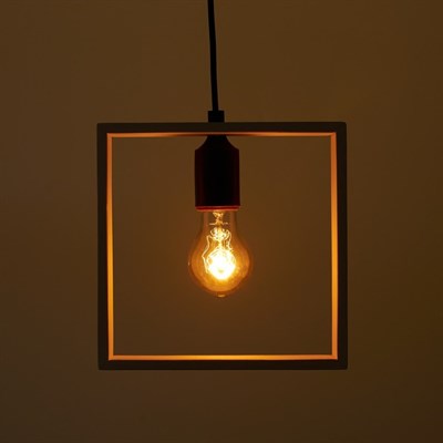 Светильник "Квадрат" 1*40Вт Е27 белый-коричневый 22х6х22-122 см - фото 2034997