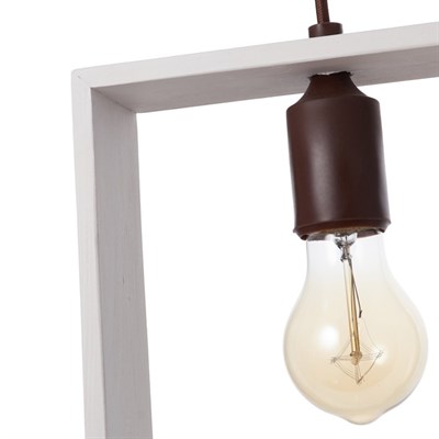 Светильник "Квадрат" 1*40Вт Е27 белый-коричневый 22х6х22-122 см - фото 2035000