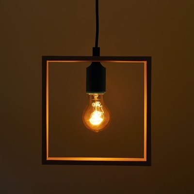 Светильник "Квадрат" 1*40Вт  Е27 белый-синий 22х6х22-122 см - фото 2035004