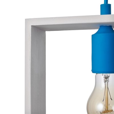 Светильник "Квадрат" 1*40Вт  Е27 белый-синий 22х6х22-122 см - фото 2035007