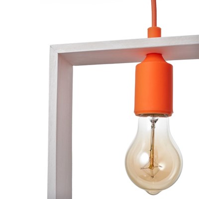 Светильник "Квадрат" 1*40Вт Е27 белый-оранжевый 22х6х22-122 см - фото 2035021