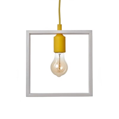 Светильник "Квадрат" 1*40Вт Е27 белый-желтый 22х6х22-122 см - фото 2035031