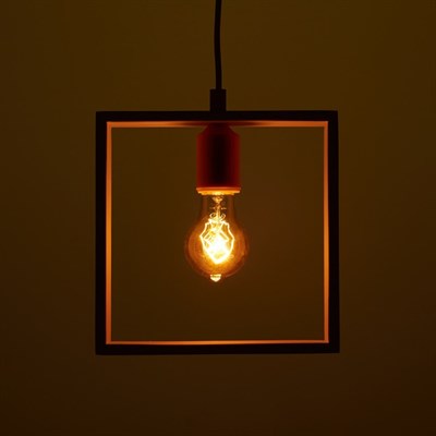 Светильник "Квадрат" 1*40Вт Е27 белый-желтый 22х6х22-122 см - фото 2035032