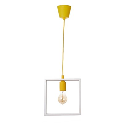 Светильник "Квадрат" 1*40Вт Е27 белый-желтый 22х6х22-122 см - фото 2035033