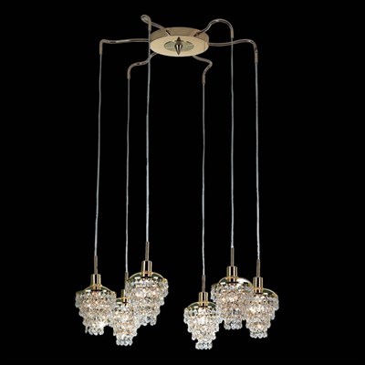 Люстра подвес "Контур" 6x60W E14 зол./прозр. 65x65x40 см - фото 2035248