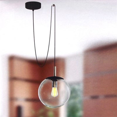 Люстра подвесная "Аура" 1xE27 150Вт прозрачный 25х25х250см. - фото 2035255