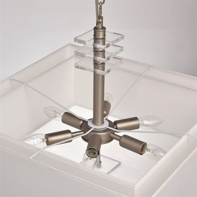 Люстра подвесная "Прато" 6x40W Е14 никель 55x55x105см - фото 2035308