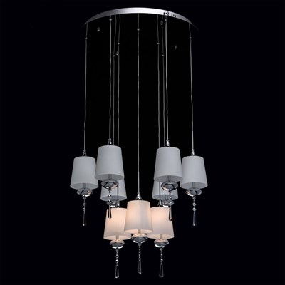 Люстра подвес "Фьюжен" 9x20W G4 хром 50x50x71см - фото 2035315