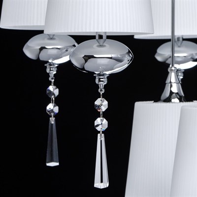 Люстра подвес "Фьюжен" 9x20W G4 хром 50x50x71см - фото 2035317