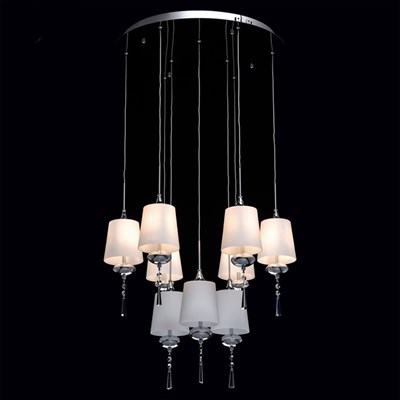 Люстра подвес "Фьюжен" 9x20W G4 хром 50x50x71см - фото 2035320