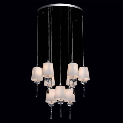 Люстра подвес "Фьюжен" 9x20W G4 хром 50x50x71см - фото 2035321